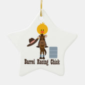 Barrel Racing Chick Star Ornament (Voorkant)