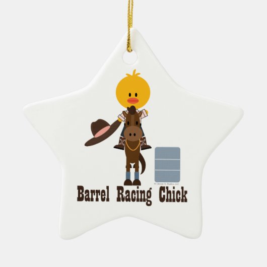 Barrel Racing Chick Star Ornament (Voorkant)