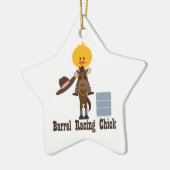 Barrel Racing Chick Star Ornament (Links)