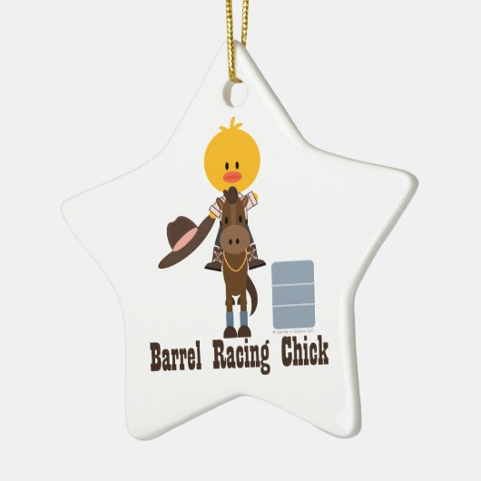 Barrel Racing Chick Star Ornament (Links)