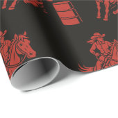 Barrel racing cowgirl- cadeau wrap cadeaupapier (Rol Hoek)
