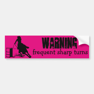 Barrel Racing Cowgirl Horse Bumpersticker Decal