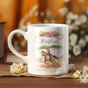 Barrel Racing Cowgirl Monogram Rodeo Koffiemok