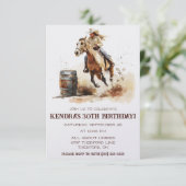 Barrel Racing, Cowgirl Verjaardagsfeestje Kaart (Staand voorkant)