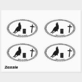 Barrel Racing Cross Euro Stijl Ovale Sticker (Vel)