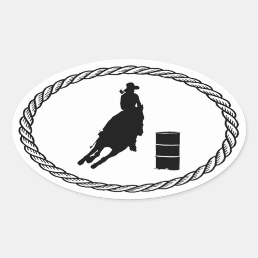 Barrel Racing Euro Stijl Ovale Sticker (Voorkant)
