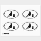 Barrel Racing Euro Stijl Ovale Sticker (Vel)