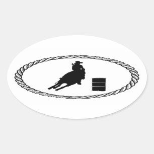 Barrel Racing Euro Style Ovale Sticker