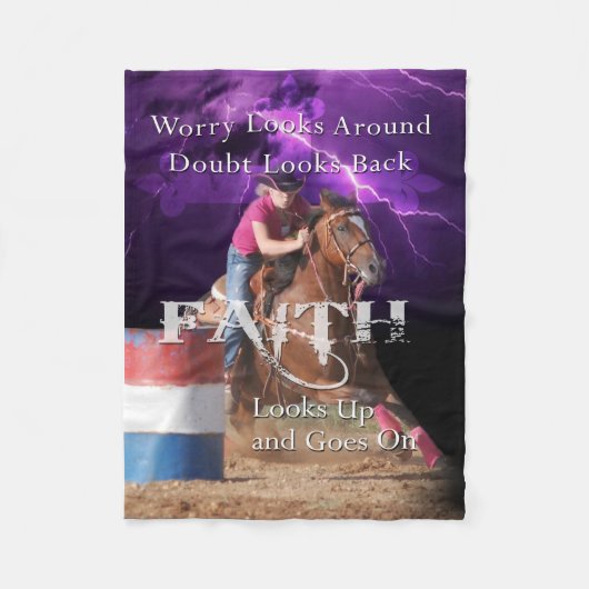 Barrel Racing Faith Blanket Fleece Deken (Voorkant)