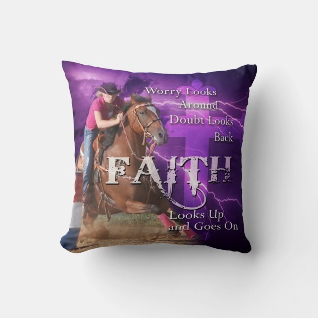 Barrel Racing Faith Pillow Kussen (Voorkant)
