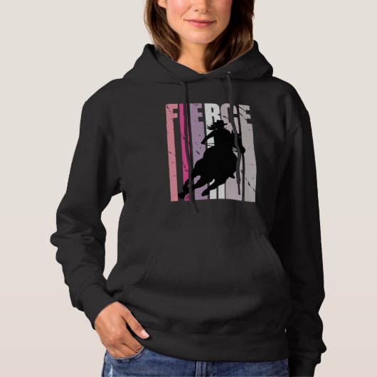 Barrel Racing Fierce Cowgirl Hat Western Theme Sou Hoodie (Voorkant)