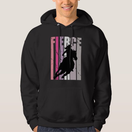 Barrel Racing Fierce Cowgirl Hat Western Theme Sou Hoodie (Voorkant)