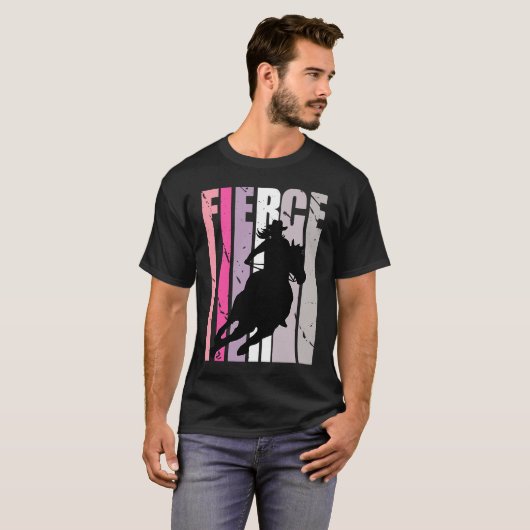 Barrel Racing Fierce Cowgirl Hat Western Theme Sou T-shirt (Voorkant volledig)