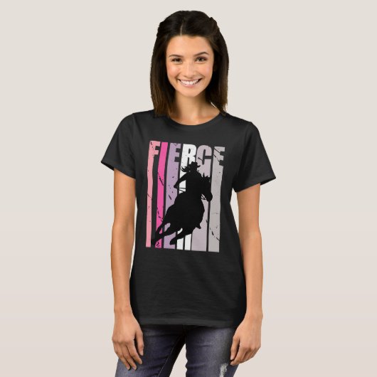Barrel Racing Fierce Cowgirl Hat Western Theme Sou T-shirt (Voorkant volledig)