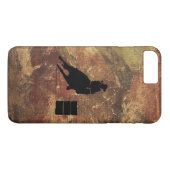 Barrel Racing Girl Silhouette op een Grunge Textur Case-Mate iPhone Case (Achterkant (Horizontaal))