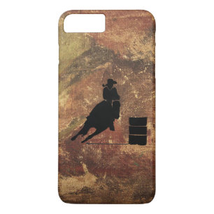Barrel Racing Girl Silhouette op een Grunge Textur Case-Mate iPhone Case