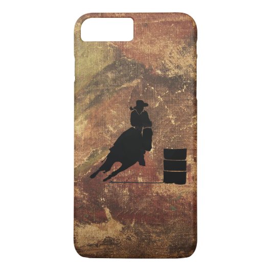 Barrel Racing Girl Silhouette op een Grunge Textur Case-Mate iPhone Case (Achterkant)