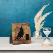 Barrel Racing Girl Silhouette op een Grunge Textur Fotoplaat (Insitu)