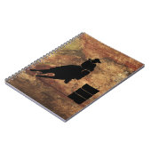 Barrel Racing Girl Silhouette op een Grunge Textur Notitieboek (Linkerzijde)