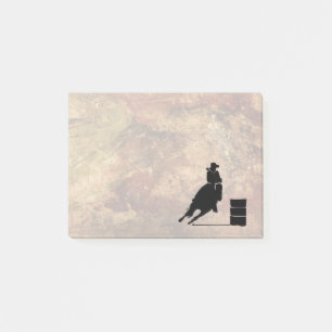 Barrel Racing Girl Silhouette op een Grunge Textur Post-it® Notes