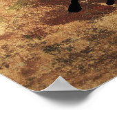 Barrel Racing Girl Silhouette op een Grunge Textur Poster (Hoek)