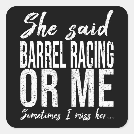 Barrel Racing grappig sportcadeau Vierkante Sticker (Voorkant)