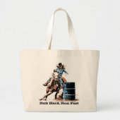 Barrel Racing Grote Tote Bag (Voorkant)