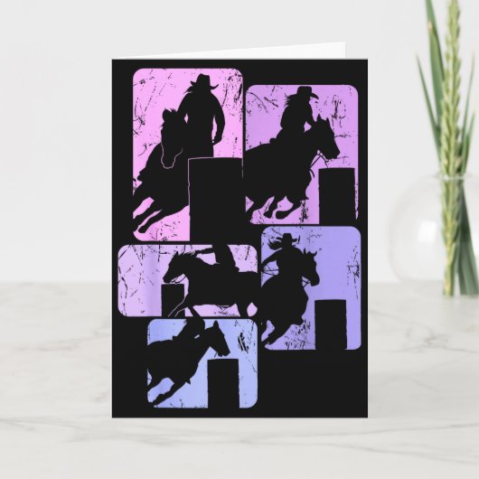 Barrel Racing Horse Barrel Racer Rodeo Cowgirl Wom Kaart (Voorkant)