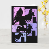 Barrel Racing Horse Barrel Racer Rodeo Cowgirl Wom Kaart (Gele Bloem)