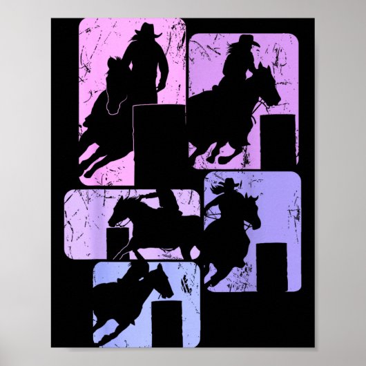 Barrel Racing Horse Barrel Racer Rodeo Cowgirl Wom Poster (Voorkant)