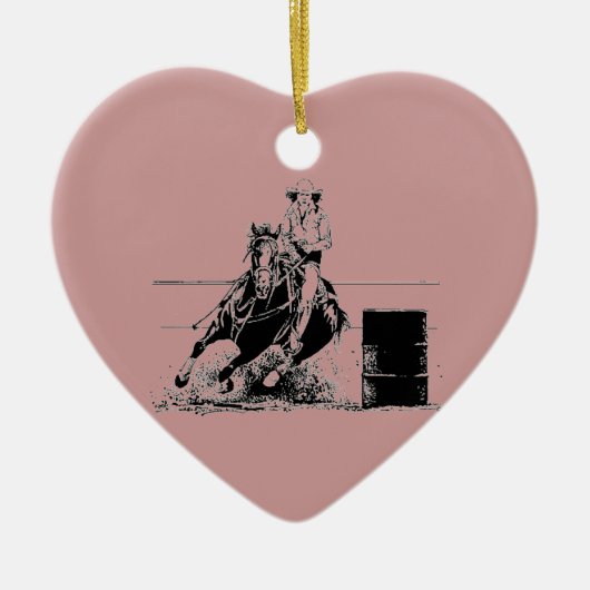 Barrel Racing Horse Keramisch Ornament (Voorkant)