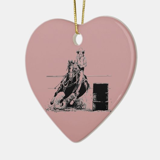 Barrel Racing Horse Keramisch Ornament (Links)