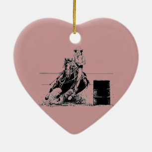 Barrel Racing Horse Keramisch Ornament