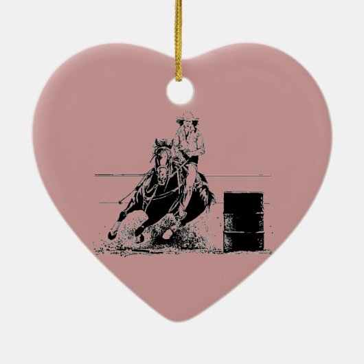 Barrel Racing Horse Keramisch Ornament (Achterkant)