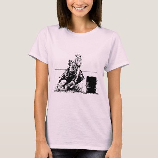 Barrel Racing Horse T-shirt (Voorkant)