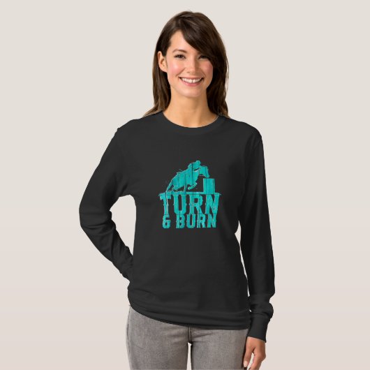 Barrel Racing Horse  Westerne draai Burn T-shirt (Voorkant volledig)