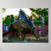 Barrel Racing in Dusk Poster (Voorkant)