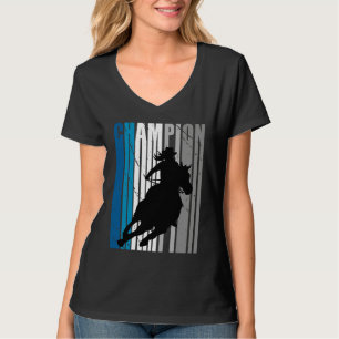Barrel Racing Kampioen Paardrijden Turquoise Cowgi T-shirt