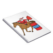Barrel Racing Kerstkerstman op Barrel Horse Notitieboek (Rechterzijde)