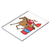 Barrel Racing Kerstkerstman op Barrel Horse Notitieboek (Linkerzijde)