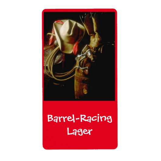 Barrel Racing Lager Western brouwen Bierlabel Etiket (Voorkant)