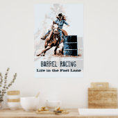 Barrel Racing - Leven in de snelle verbinding Poster (Keuken)