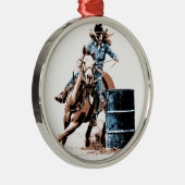 Barrel Racing Metalen Ornament (Rechts)