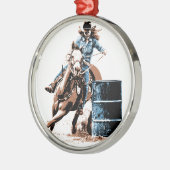 Barrel Racing Metalen Ornament (Links)