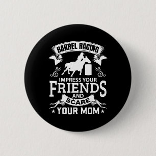Barrel Racing Paardrijden Paard Racer Rider R Ronde Button 5,7 Cm