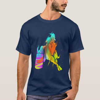 Barrel Racing Paardrijden Rodeo Kleurrijke Cowgirl T-shirt