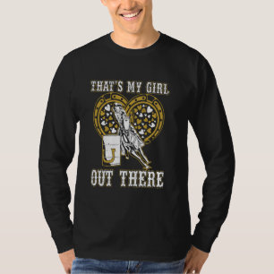 Barrel Racing Pap die mijn meisje is voor de weg T-shirt