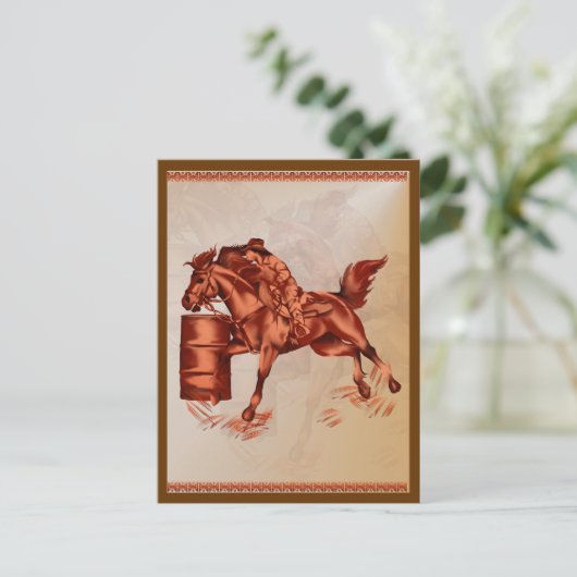 Barrel Racing_Post Card Briefkaart (Staand voorkant)