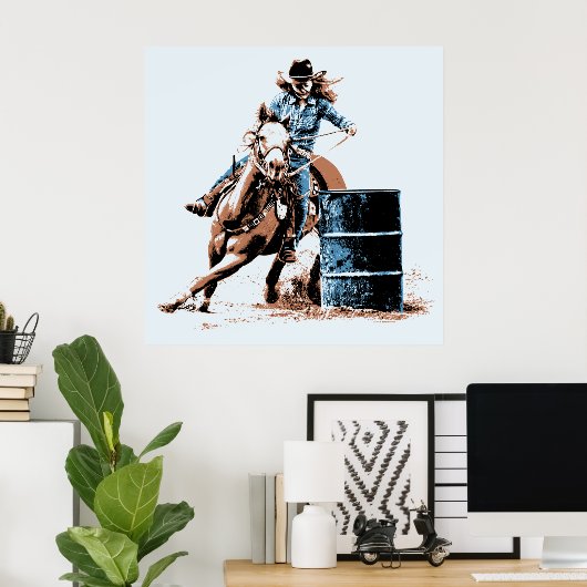 Barrel Racing Poster (Thuiskantoor)