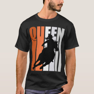 Barrel Racing Queen Rodeo Women Cowgirl Retro Ora T-shirt